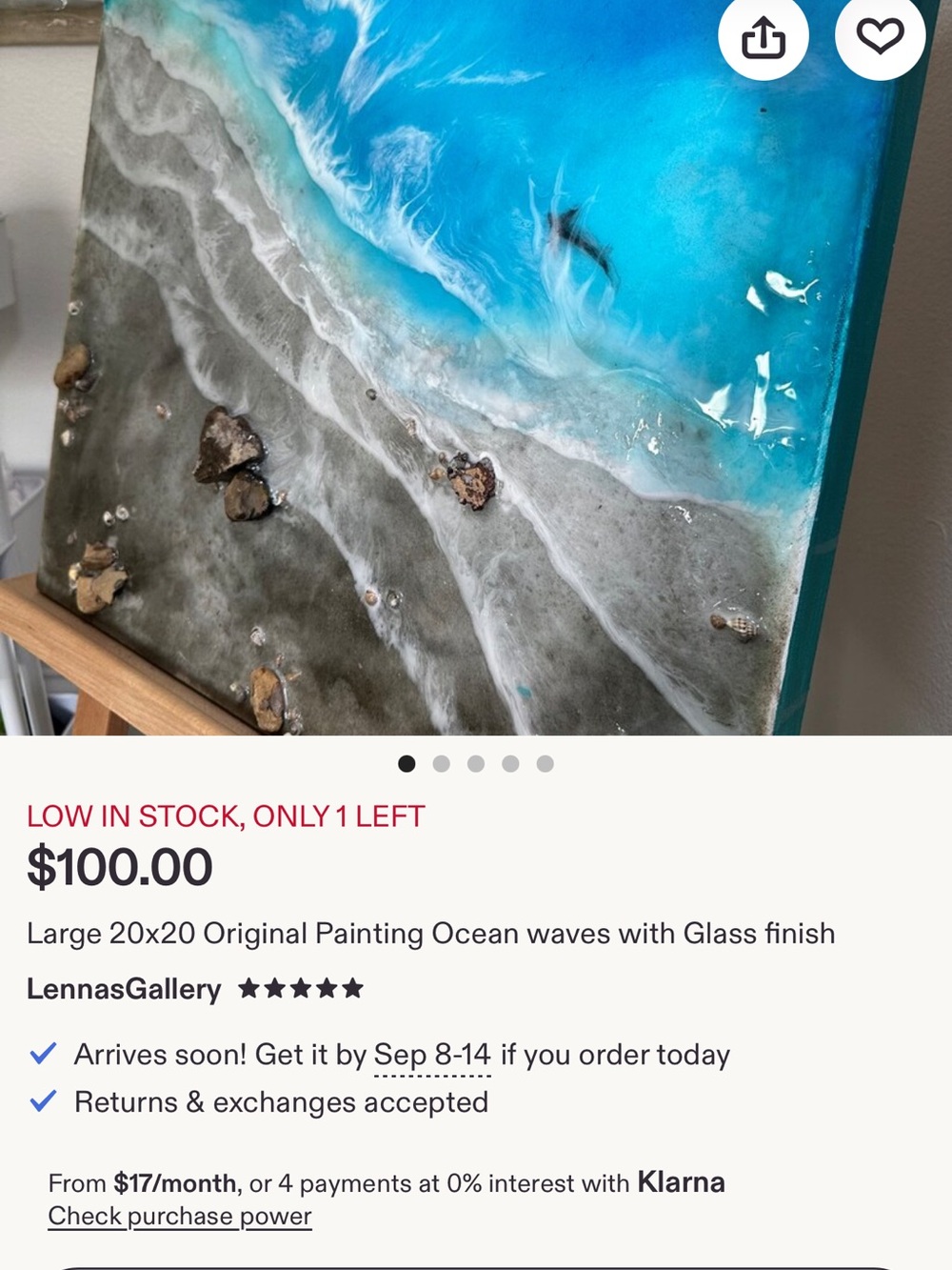 Gallery Turquoise, Teal and Gray Coastal Resin Wall Art